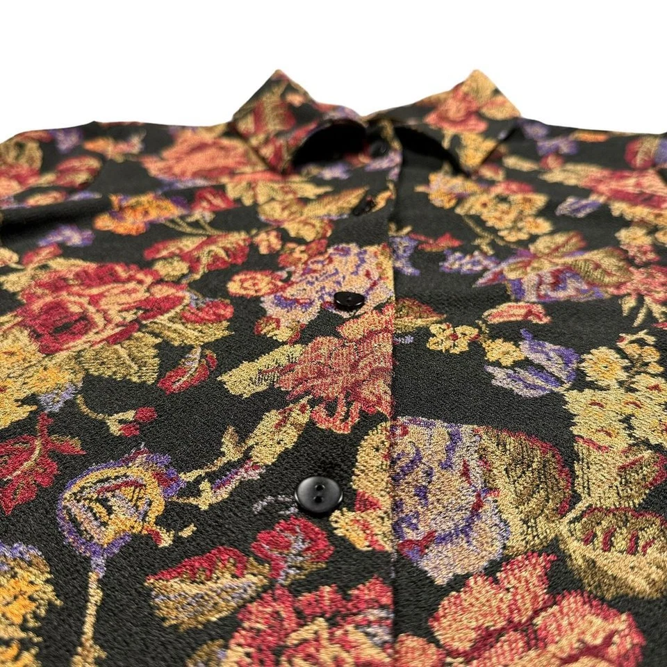 Blusa Floral De Colección Para Mujer Grande Paisley Linda Mirasol Glam Años 90 80 Hecha en EE. UU. Foto 2 de 4