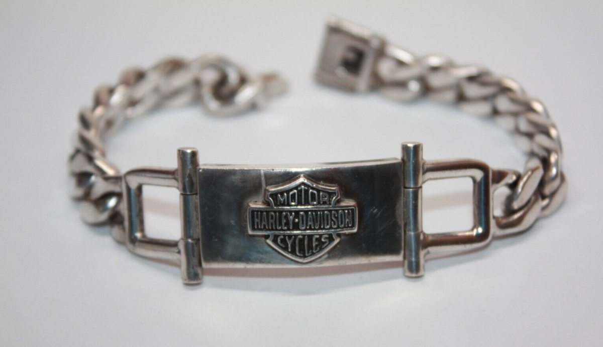 Harley Davidson Sterling Silver Curb Link Horsebit Logo