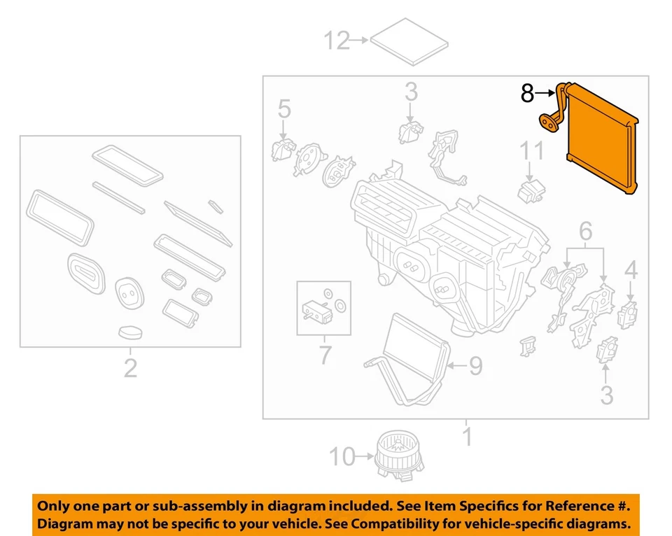 Used A/C Evaporator Core fits: 2016 Lincoln Mkx  Grade A - Image 3 of 4
