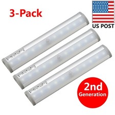 Cabinet Motion Sensing LED Night Light Closet Portable Magnetic Bar Kuled 3pack