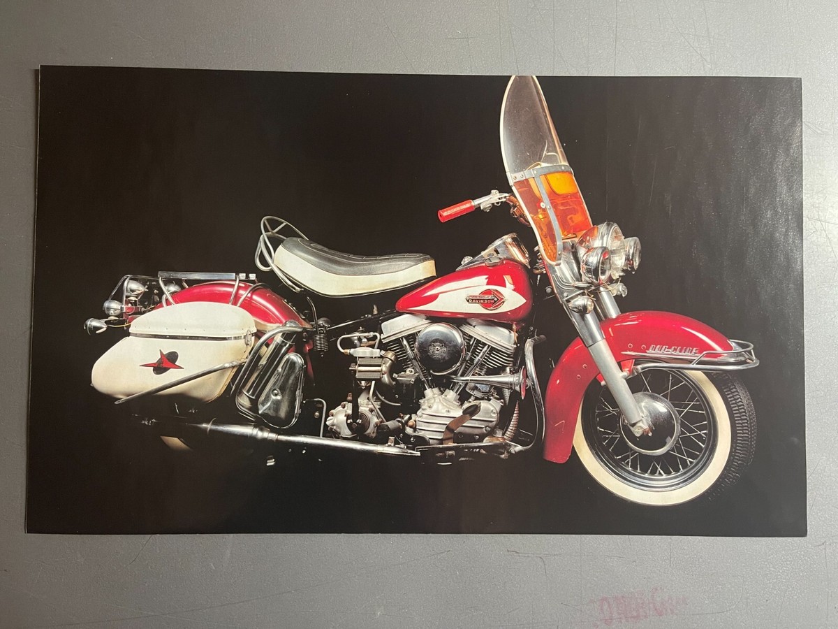 1959 Harley Davidson FLH Motorcycle Print RARE Awesome Frameable