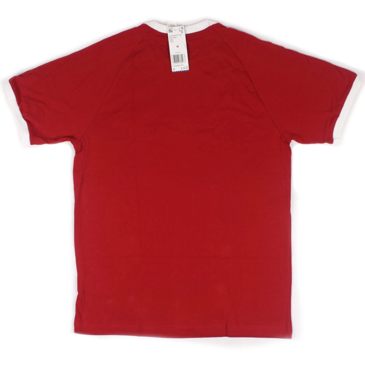 Men s adidas Originals Classic 3 Stripes T Shirt DV1565 Power Red