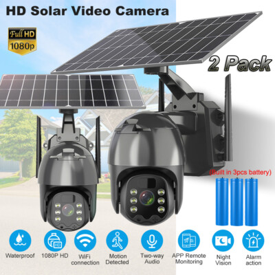 Solar Battery Powered Wifi Outdoor Pan/Tilt Home Security Camera System Wireless