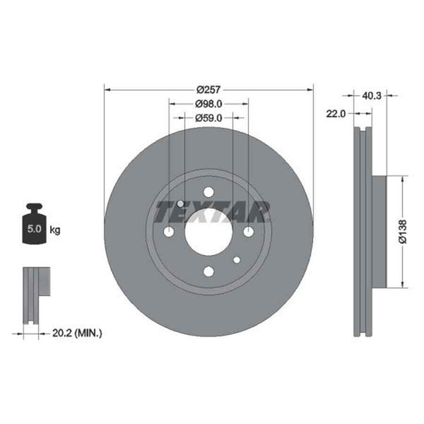 Textar 2X Bremsscheibe 92069603-image