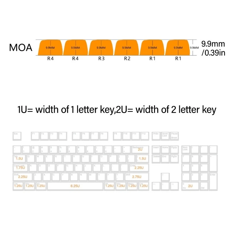 Mechanical Keyboard Keycaps 132Keys PBT Material MOA Colorful Strawberry Kitten