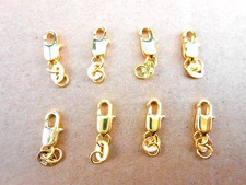 50-100Pcs 18K Yellow Gold Filled Lobster Clasp GF 18KGF Stamped Tag Free Shippin