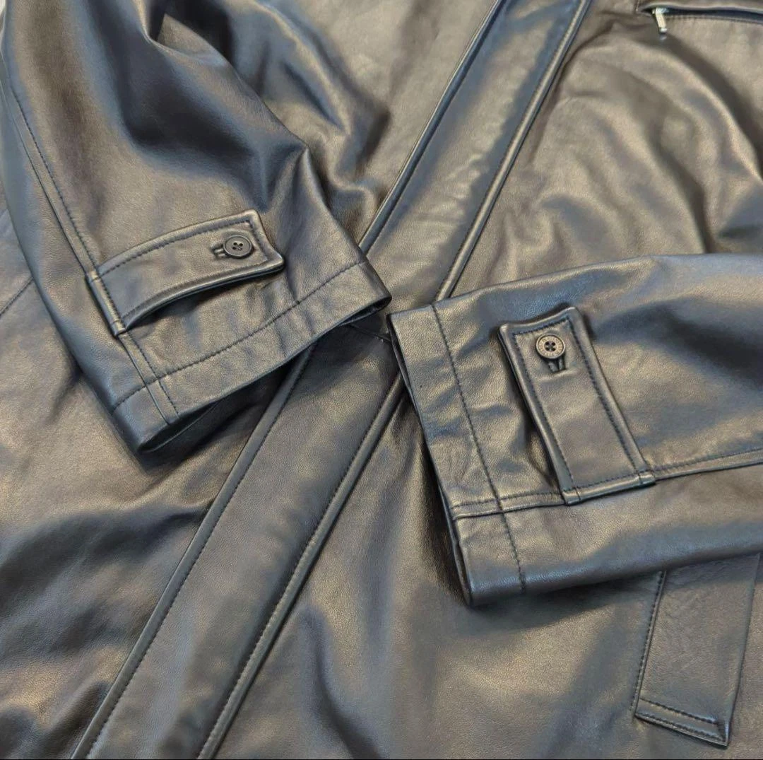 Giacca di pelle Burberry Black Label cappuccio pelle di agnello taglia US M autentica