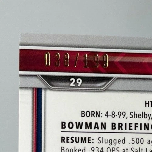 Jo Adell 2022 Bowman Chrome Aqua RayWave #038/199 LA Angels - Image 3 of 3