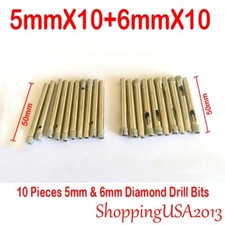 10Pcs 5mm 6mm Diamond Drill Bits Set Hole Saw Cutter Tool Glass Marble Tile