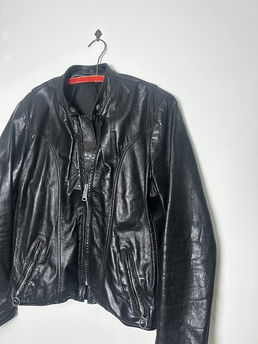 Vintage 1960s Brooks Leather Motorcycle Jacket Men's Sz 40