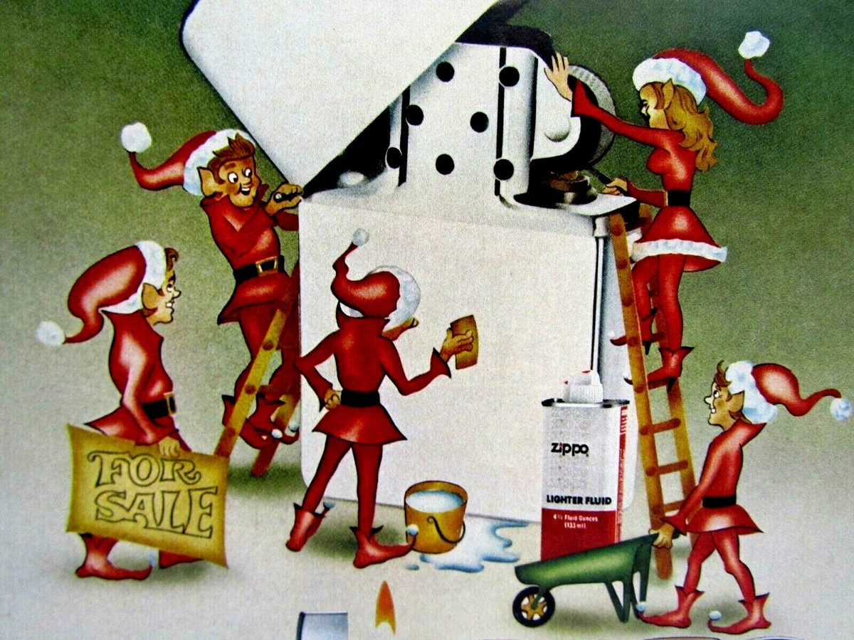The Zippo Christmas Elves Vintage 1979 Original Print Ad 8.5 x 11