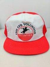 VTG USA MADE CFD Rodeo Puffy Print Trucker Hat Snapback Cap Vintage New NOS