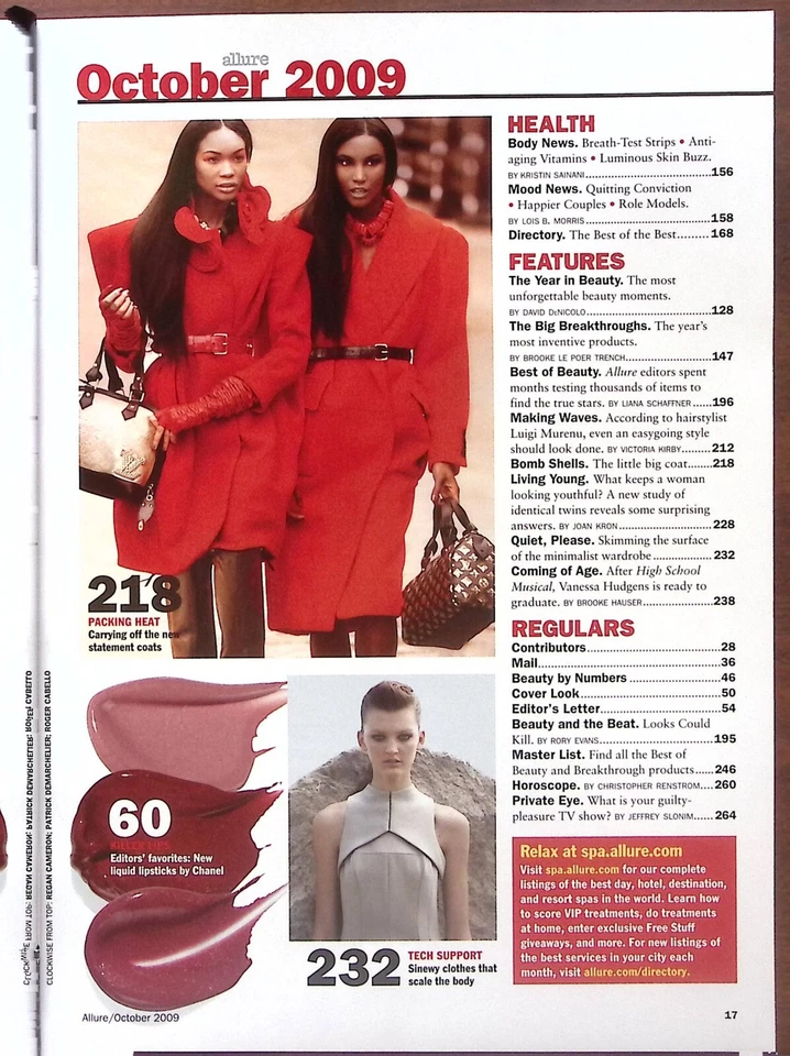 ALLURE MAGAZINE OCT 2009 VANESSA HUDGENS BEST OF BEAUTY SPECIAL ISSUE B1166 Foto 4 de 4