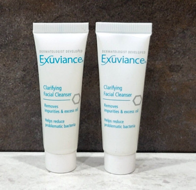 2X Exuviance Clarifying Facial Cleanser, 0.34 oz, 10 ml, travel size nwob
