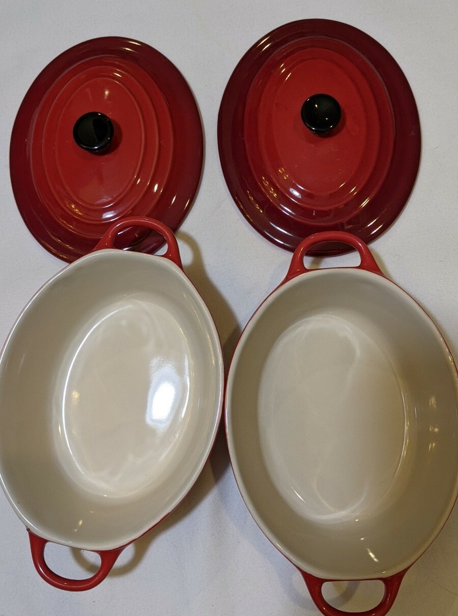 Set of 2 Colorz Tabletops Unlimited Red Dutch Oven eBay