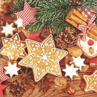 20 Servietten Homemade Cookies WeihnachtsgebäCk Zimt Zweige Sterne Deko 33X33Cm