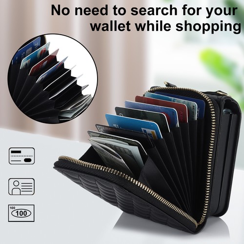 For Samsung Galaxy Z Flip6 Flip5 4 3 Wallet Case Leather Card Holder Cover Strap - Picture 3 of 32