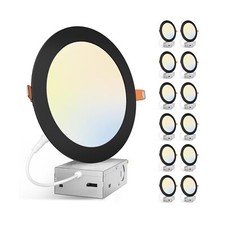 Amico 12 Pack 7 Inch 5CCT Ultra-Thin LED Canless Recessed Ceiling Light with ...