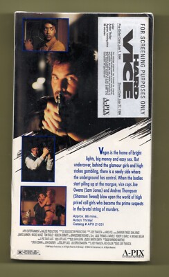 Hard Vice VHS 1994 Shannon Tweed Sam Jones APix Screener Promo New