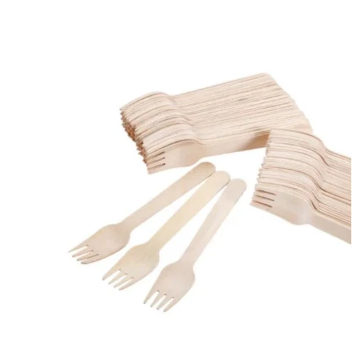Eco-Friendly Recycling Party Food Cutlery Wooden Forks Disposable Bamboo Wood - Picture 3 of 11
