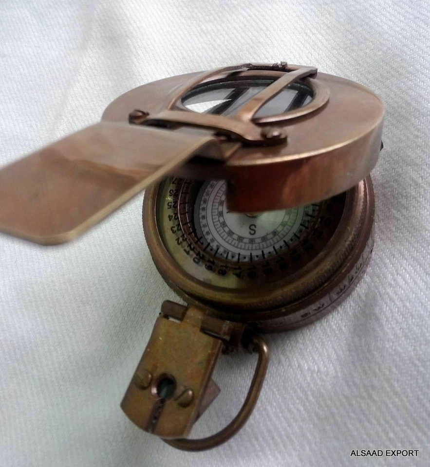 Brass Antique British Prismatic Military Vintage WW2 Mark II Pocket Compass Gift - Image 3 of 3