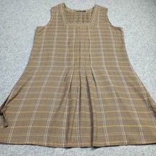 Robe Flanelle Femme Gudrun Sjoden Taille L Marron Carreaux Coton Bio Col Carré