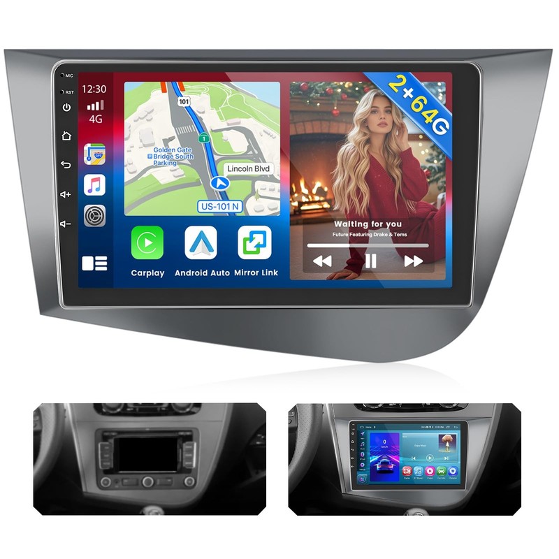 Inefala 2g+64g Android Autoradio per Seat Leon Mk2 2005-2012, Wireless - Immagine 1