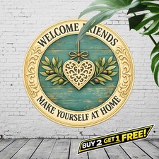Welcome to Our Home Vintage Wall Art 8x12 Metal Tin Sign Entry Decor