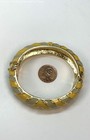 J.Crew Gold Tone Yellow & Creme Enamel Striped Bangle Bracelet 74.5g — photo 2