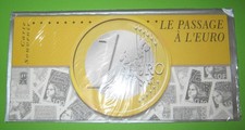 carte souvenir LE PASSAGE A L'EURO DE 2002 NEUF SOUS BLISTER