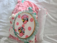 Disney Minnie Mouse Twin Piece Pink Polka Dot Bed Skirt, Pillow Case, Valance