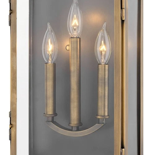 Hinkley Lighting 2525 Brass Rowley 3-Light 21"H Outdoor Wall Sconce - Picture 6 of 7