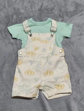 Disney Baby Lion King 2 pc Overall Shorts Set Unisex 12 Months