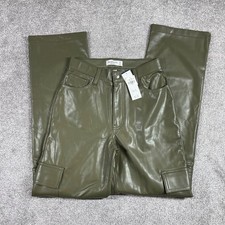Abercrombie Fitch Faux Leather Pants Womens 27 90s Relaxed High Rise Curve Love