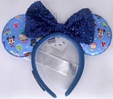 Disney Parks Loungefly Blue Characters Chibi Mickey Ears Headband AUTHENTIC