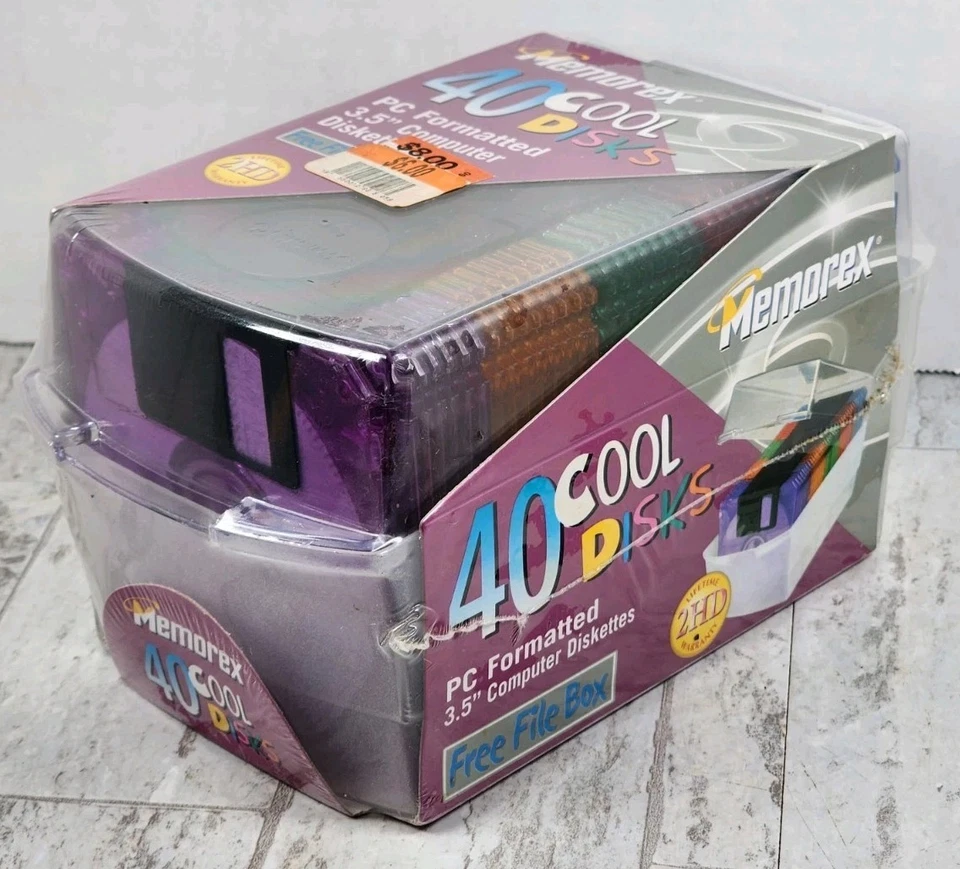 40 Memorex Cool Disks PC Formatted 3.5" Computer Diskettes New Sealed - Image 2 of 4