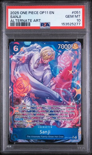 Sanji (Alternate Art) graded PSA 10 for sale on eBay