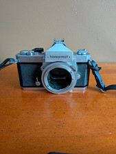 Nikon Nikkormat Silver SLR Film Camera w/ Nikkor-S Auto 50mm f/1.4  Case