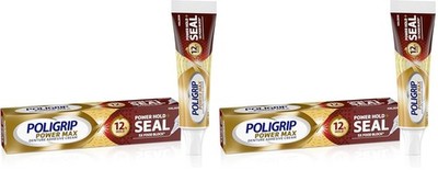 Super Poligrip Denture Adhesive Cream, Pack of 2 | Power Max | Power Hold | Food