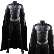 Forever Batman Jumpsuit Superhero Bodysuit Cloak Cosplay Costume Halloween Party