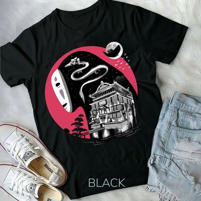 Spirited Away Anime T-Shirt, Studio Ghibli Hayao Miyazaki Unisex Tee Black