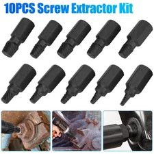 10Ps Screw Extractor Easy Out Drill Bits Kit Damaged Screw Bolt Stud Remover Set