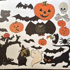 Vtg Halloween Die Cut Wall Decoration Lot Of 21 Pieces READ American Greetings