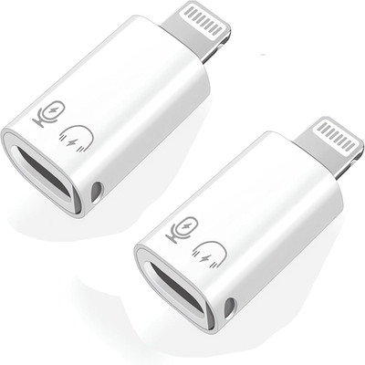 Crehao Apple Mfi Certified 2 Pack Lightning Male To Usb C Female Headphones