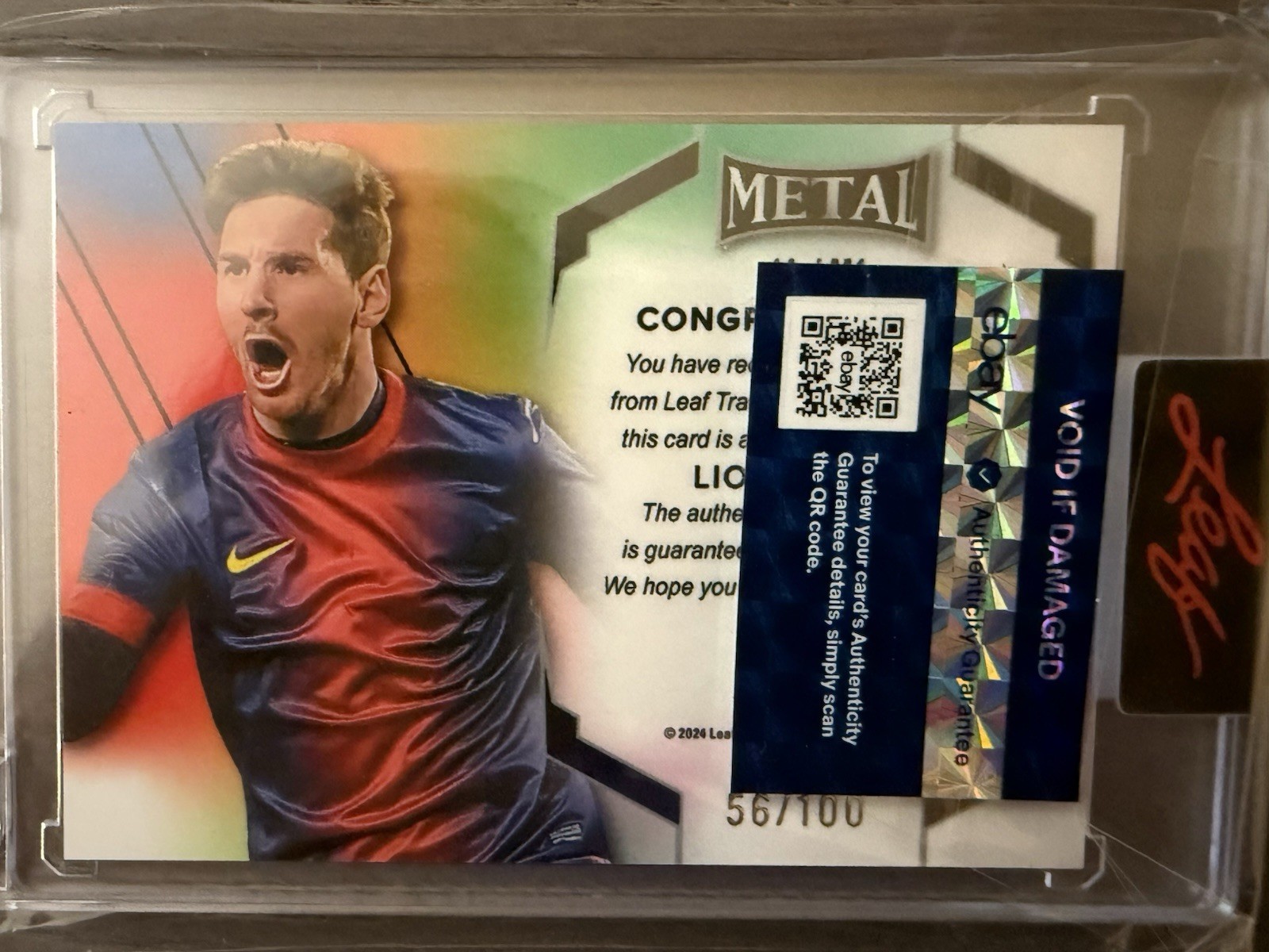 ✅ 2025 Leaf Metal The Immortals Gold LIONEL MESSI On Card Auto #/100 World Cup view 3