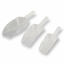 Handy Housewares 3 Piece Clear Plastic Kitchen Scoop Set - Nesting Sugar...