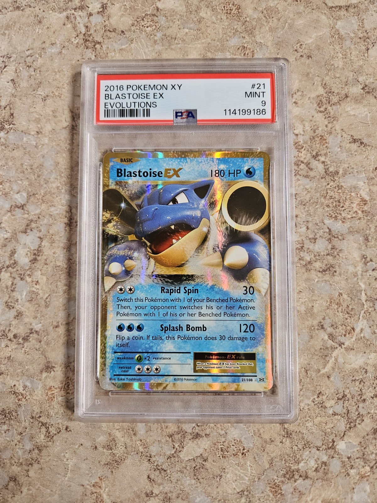 Pokemon Card Blastoise EX PSA Graded 9 MINT Evolutions