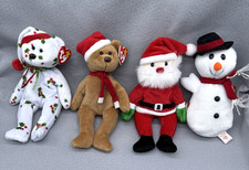 Christmas Holiday Plush Lot Santa Snowman Teddy Bear Holly  Berry Bear Stuffed