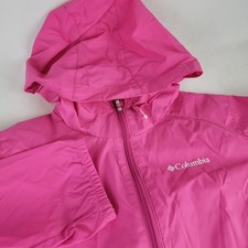 Columbia Girls Pink Switchback Spring Rain Jacket Hooded Windbreaker XL 18/20