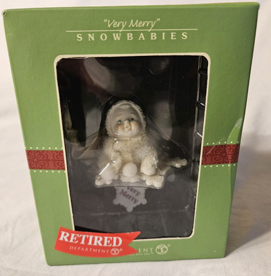  Retired Snowbabies Celebrations '' Very Merry'' Ornament Dept 56 NIB #56.69626